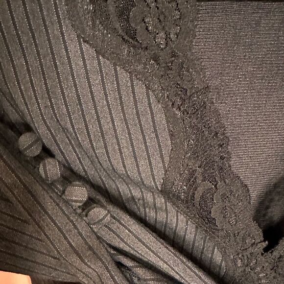 Louis Verdad Pinstripe And Lace Dress Size Small - Picture 3 of 4